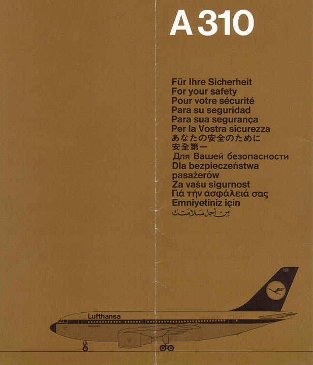 Airline Safety Card For lufthansa a310 1282.jpg